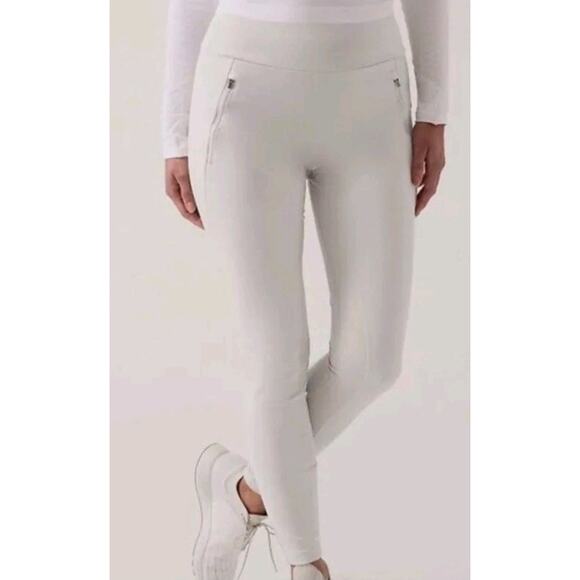 Athleta Peak Hybrid Fleece Tight Birch Gray High-Waisted Athletic Leggings S - Picture 1 of 9